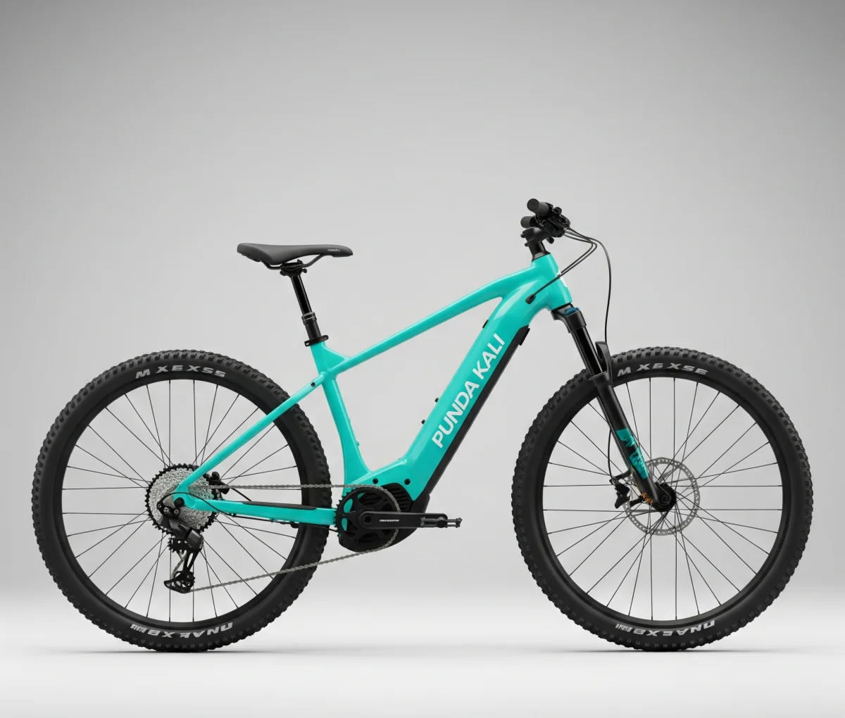 Synthetic illustration of a Punda Kali electric mountain bike